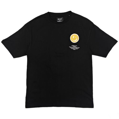 Camiseta oversize negra smiley