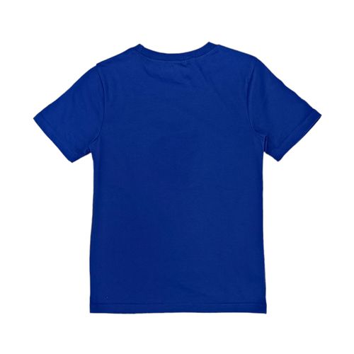 Camiseta azul estampada