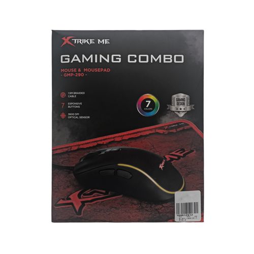 Combo de mouse óptico gaming y mousepad RGB