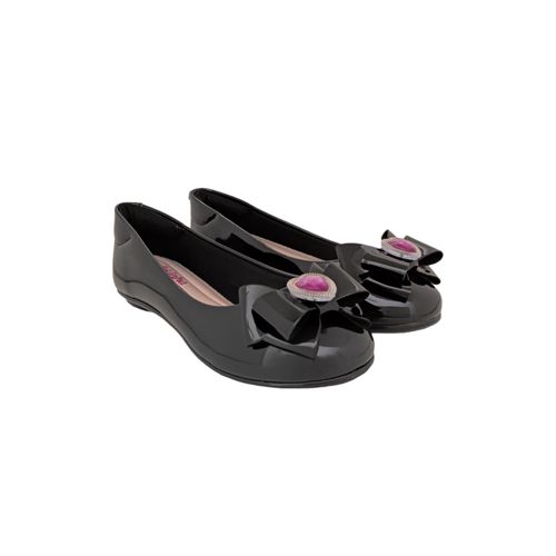 Flats de charol negro sólido