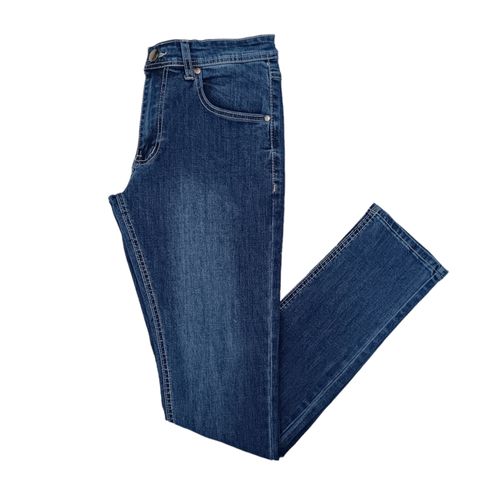 Jeans slim azul sólido