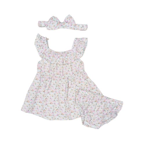 Vestido celeste floral print