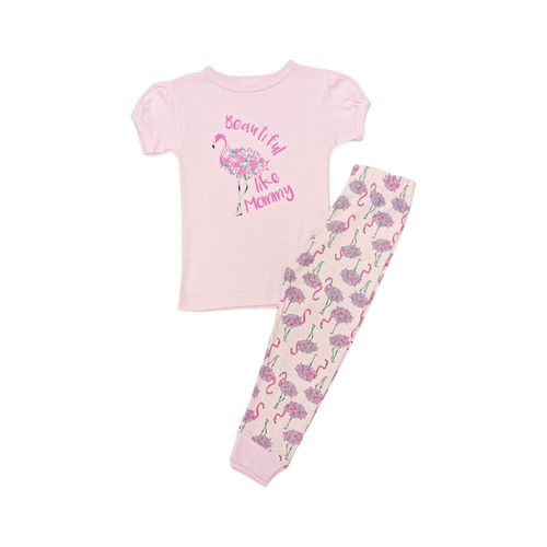 Pijama de pantalón rosa estampada