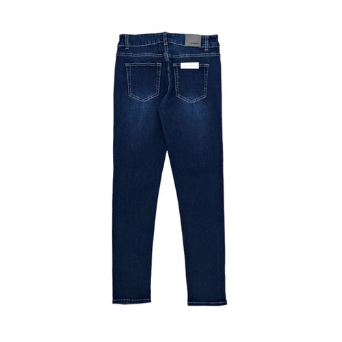 Slim jeans sólido azul