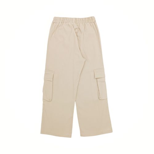 Pantalón wide leg beige sólido