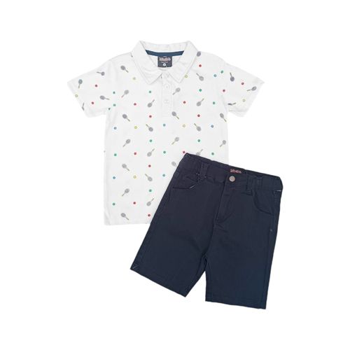 Conjunto de short multicolor estampado raquetas