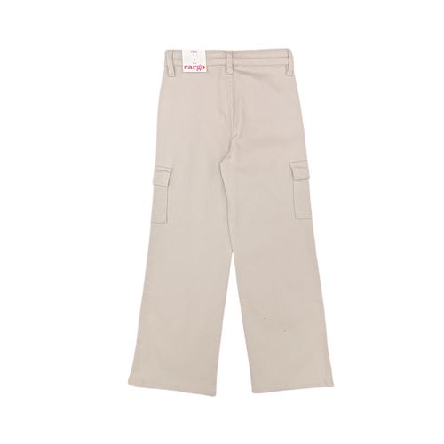 Pantalón cargo beige sólido