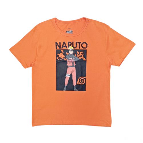Camiseta naranja estampada