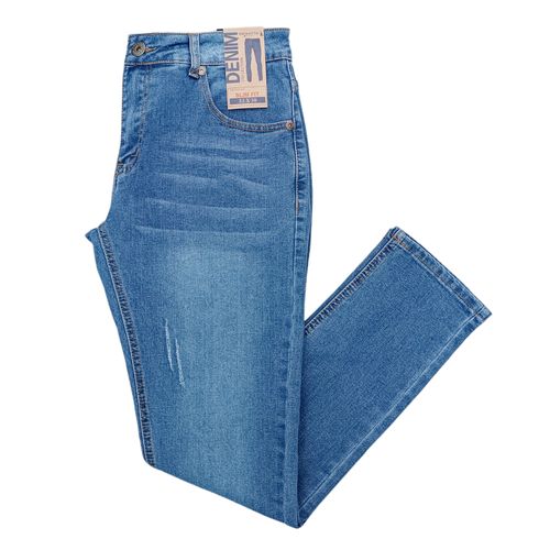 Jeans slim azul sólido