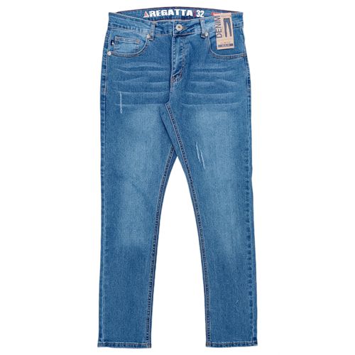 Jeans slim azul sólido