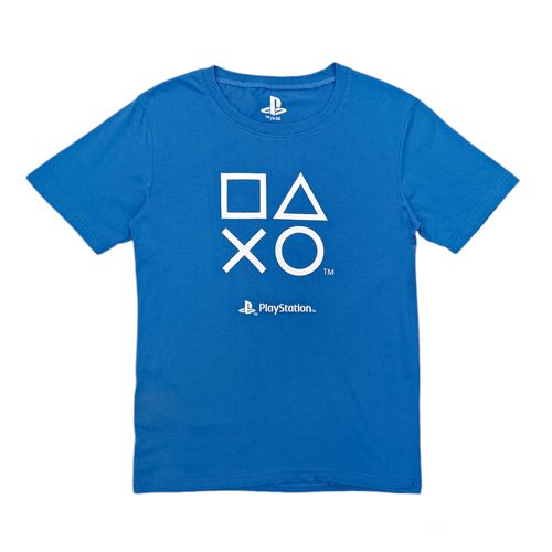 Camiseta azul claro estampado