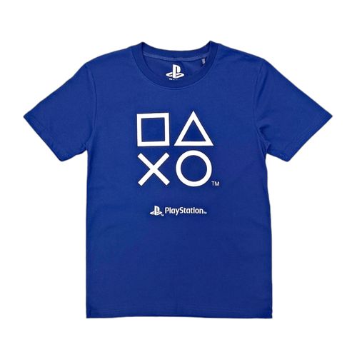 Camiseta azul estampado