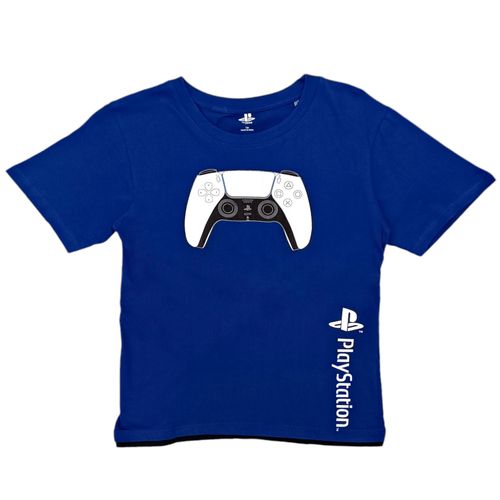 Camiseta azul estampado