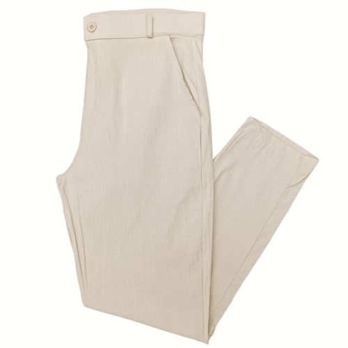 Pantalón casual beige sólido