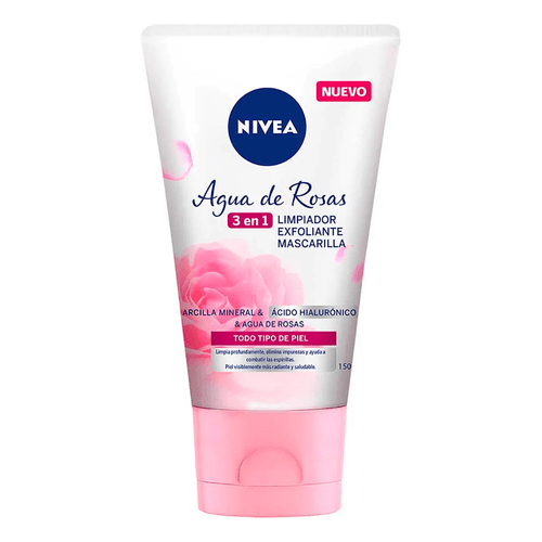 Gel Limpiador Exfoliante Facial Agua De Rosas y Ácido Hialurónico 150ml