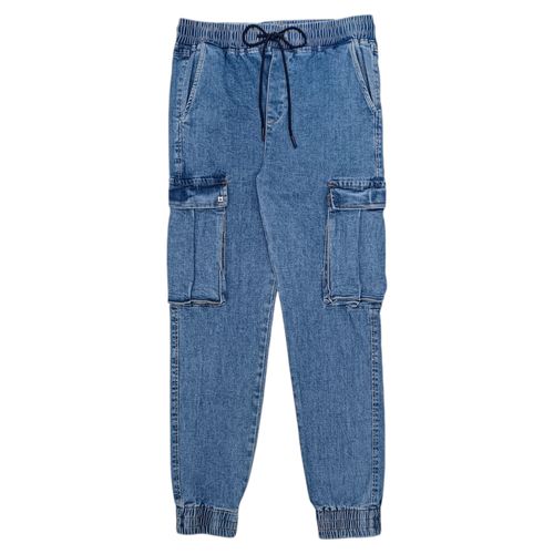 Slim jeans jogger azul sólido