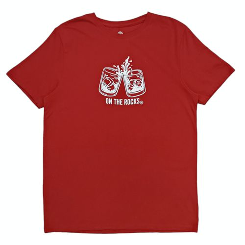 Camiseta roja estampada