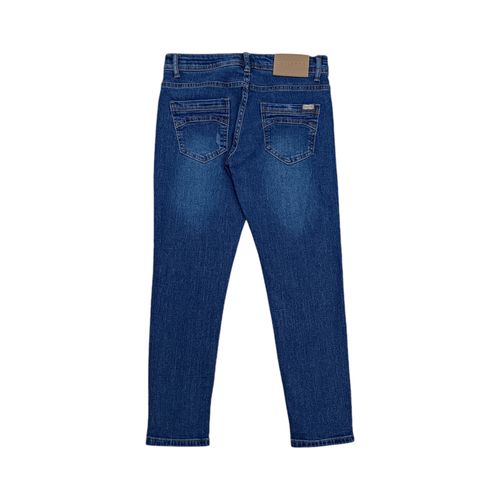 Jeans slim azul sólido