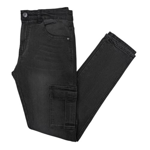 Slim jeans negro sólido