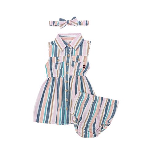 Vestido rayado multicolor