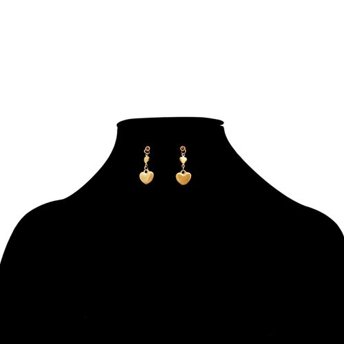 Aretes dorados de corazón