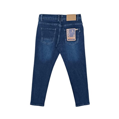 Jeans slim azul sólido