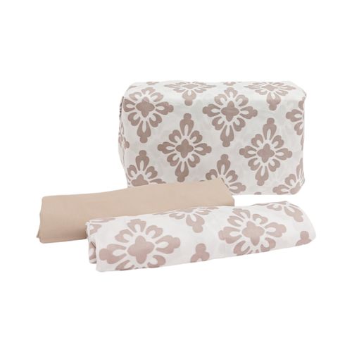 Set 6pzs sábanas Queen beige estampadas