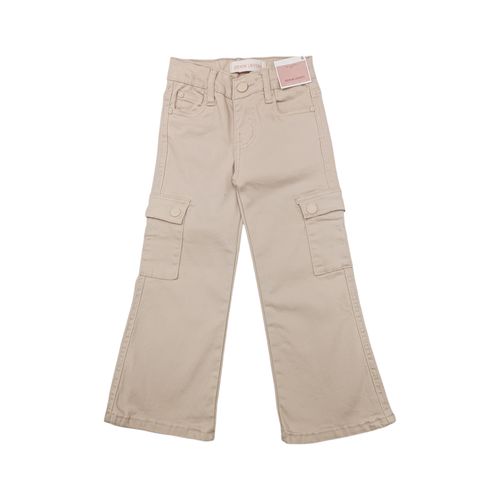 Wide leg cargo beige sólido