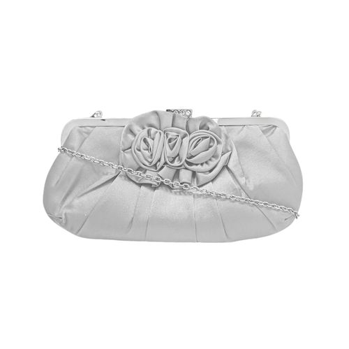 Cartera clutch plateada