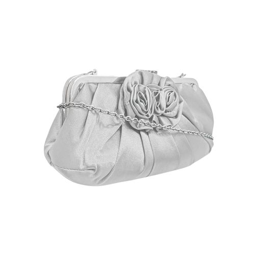 Cartera clutch plateada