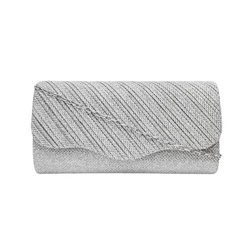 Cartera clutch plateado