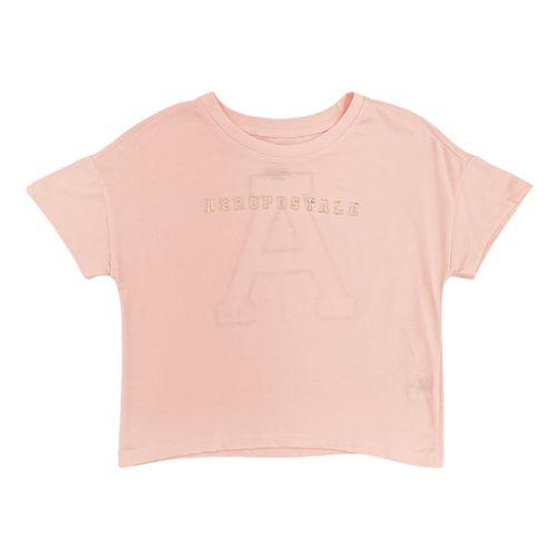 Camiseta crop rosa estampada