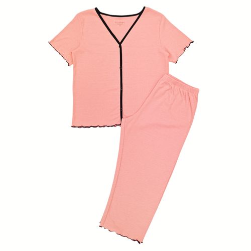 Pijama de pantalón rosa con textura