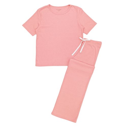 Pijama de pantalón con textura rosa