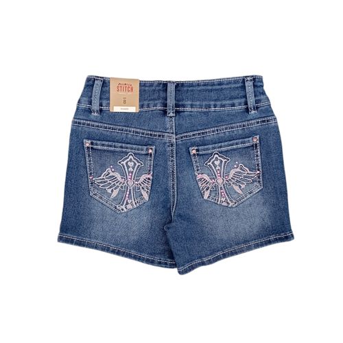 Short azul denim sólido