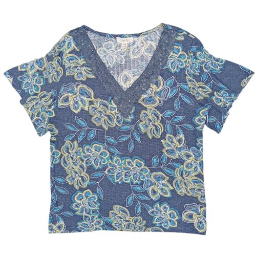 Blusa estampada floral azul