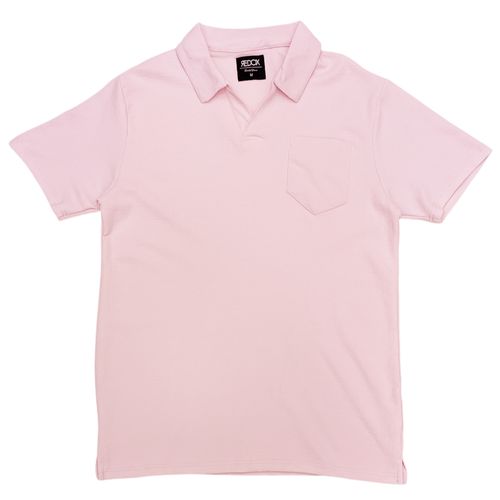 Camisa tipo polo rosa sólida