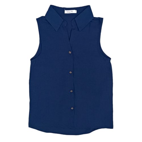 Blusa azul oscuro sólida