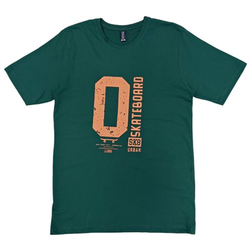 Camiseta verde estampada