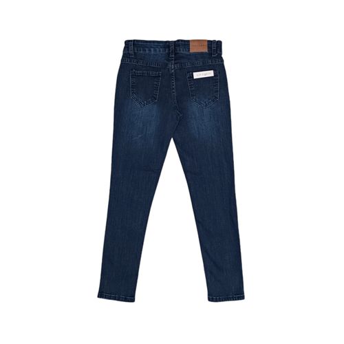 Jeans slim azul sólido