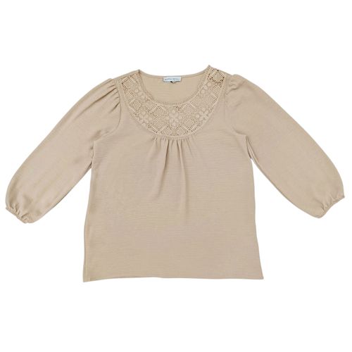 Blusa beige calada