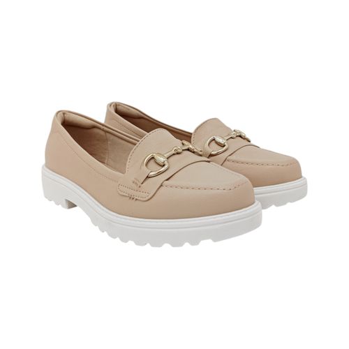 Mocasines beige con textura