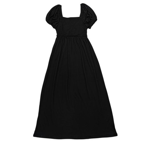 Vestido maxi negro sólido