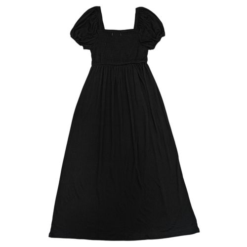 Vestido maxi negro sólido