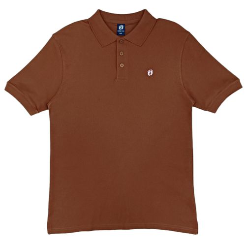 Camisa tipo polo café sólido