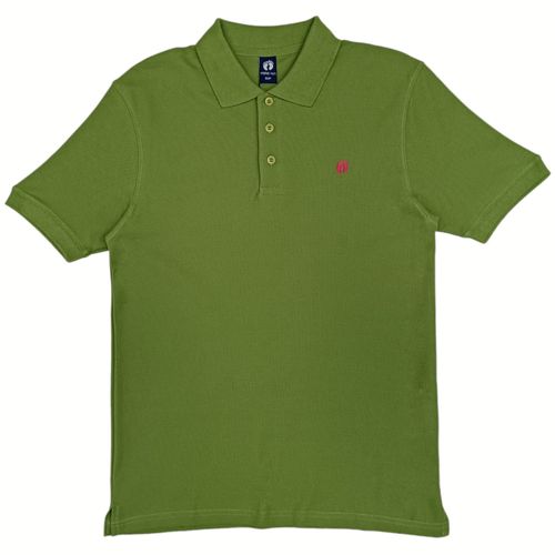 Camisa tipo polo verde sólido