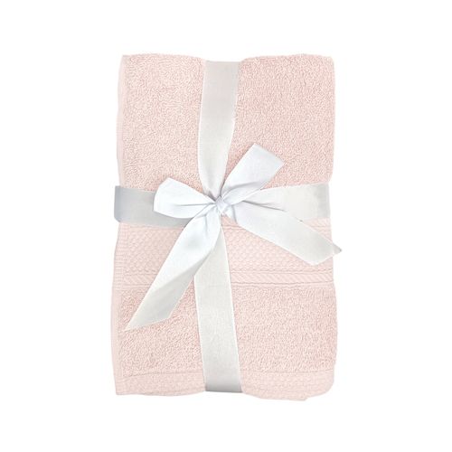 Set de 2 toallas de baño rosa sólido