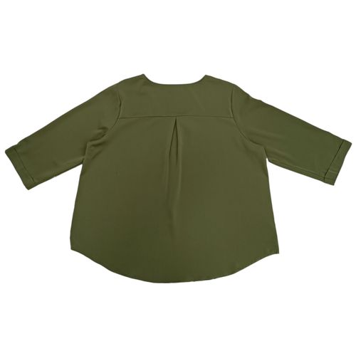 Blusa curvy manga 3/4 verde olivo