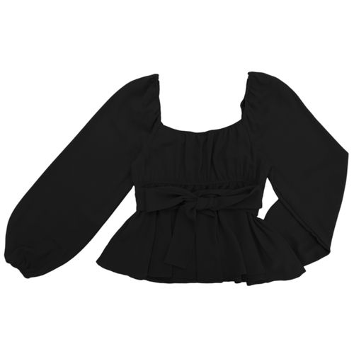 Blusa negra sólida