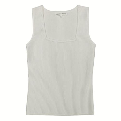 Tank top ivory con textura